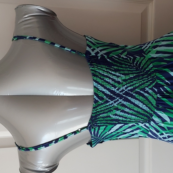 Old Navy blue and green palm dress long - Picture 8 of 9